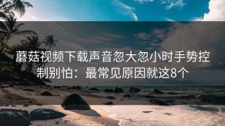 蘑菇视频下载声音忽大忽小时手势控制别怕：最常见原因就这8个