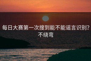 每日大赛第一次搜到能不能谣言识别？不绕弯