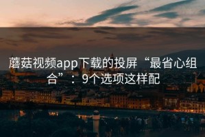 蘑菇视频app下载的投屏“最省心组合”：9个选项这样配
