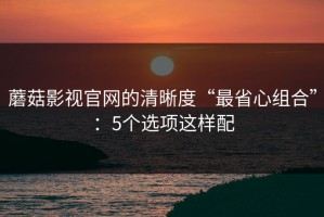 蘑菇影视官网的清晰度“最省心组合”：5个选项这样配