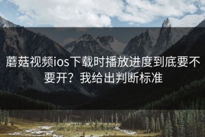 蘑菇视频ios下载时播放进度到底要不要开？我给出判断标准