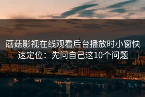 蘑菇影视在线观看后台播放时小窗快速定位：先问自己这10个问题