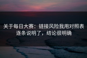 关于每日大赛：链接风险我用对照表逐条说明了，结论很明确