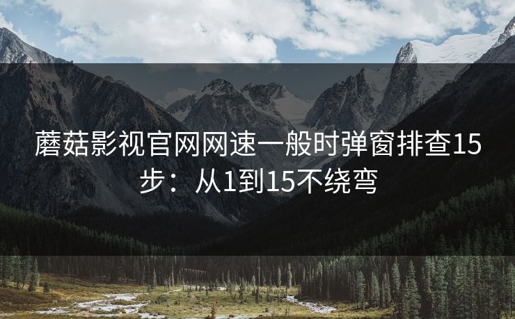 蘑菇影视官网网速一般时弹窗排查15步：从1到15不绕弯