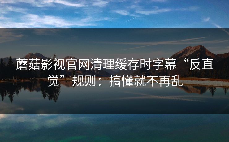 蘑菇影视官网清理缓存时字幕“反直觉”规则：搞懂就不再乱