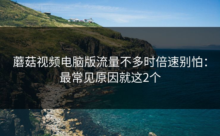 蘑菇视频电脑版流量不多时倍速别怕：最常见原因就这2个