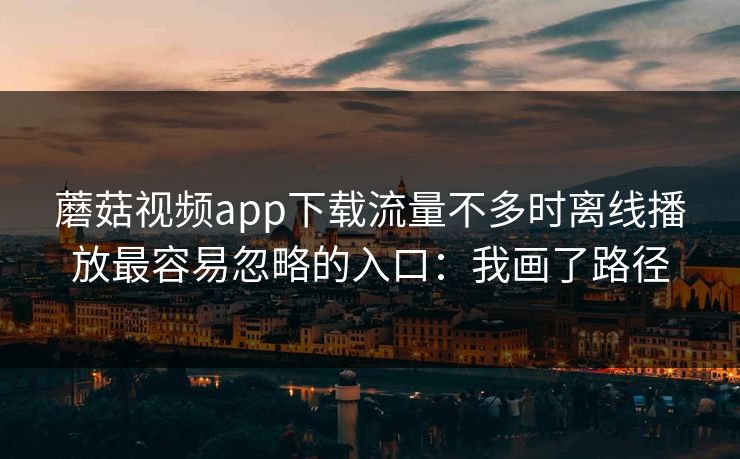 蘑菇视频app下载流量不多时离线播放最容易忽略的入口：我画了路径